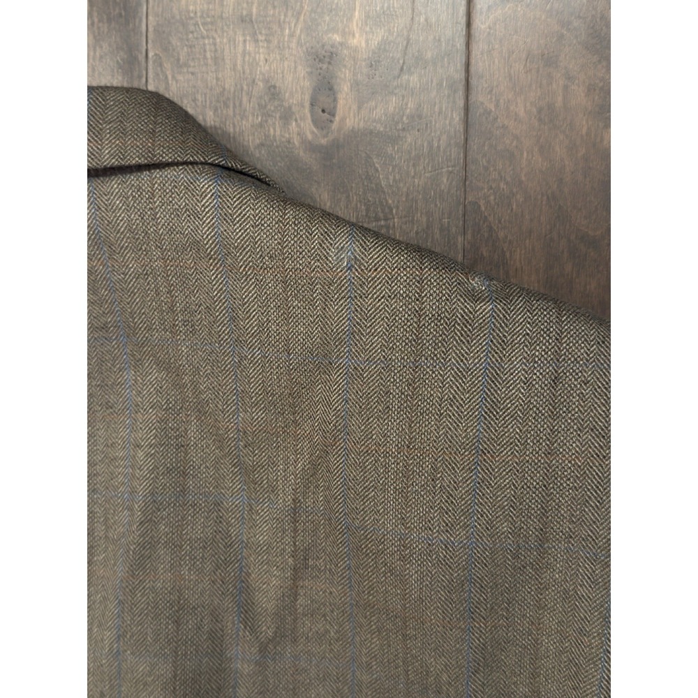Joseph & Feiss Gold 38R Mens Blazer Jacket  100% Wool Brown 2 Button Single Vent - Picture 9 of 14